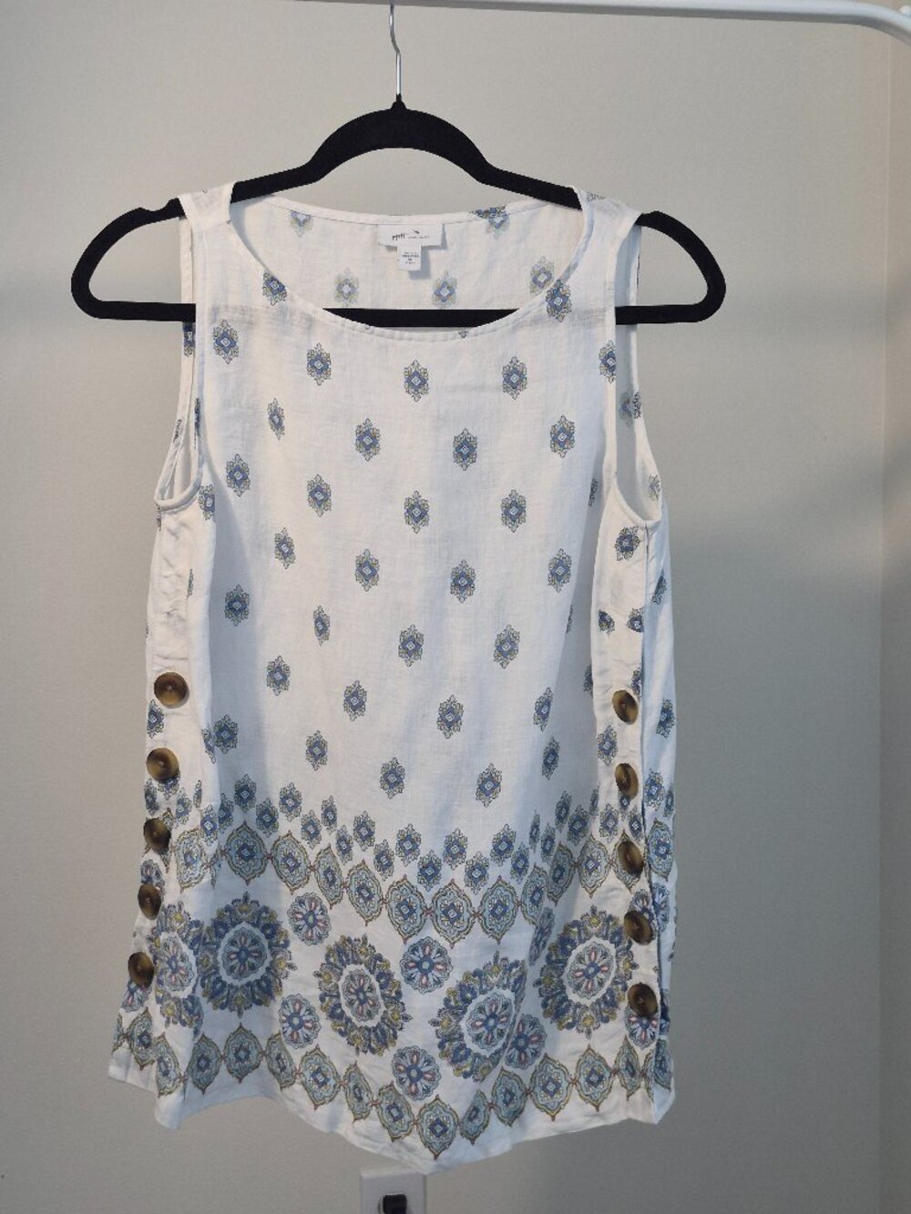 J.Jill Love Linen Medallion Tunic Tank XS Petite